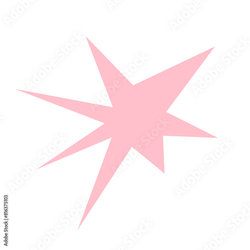 An abstract blank comic book style star burst shape design element.