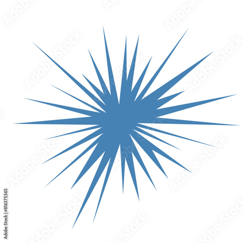 An abstract blank comic book style star burst shape design element.
