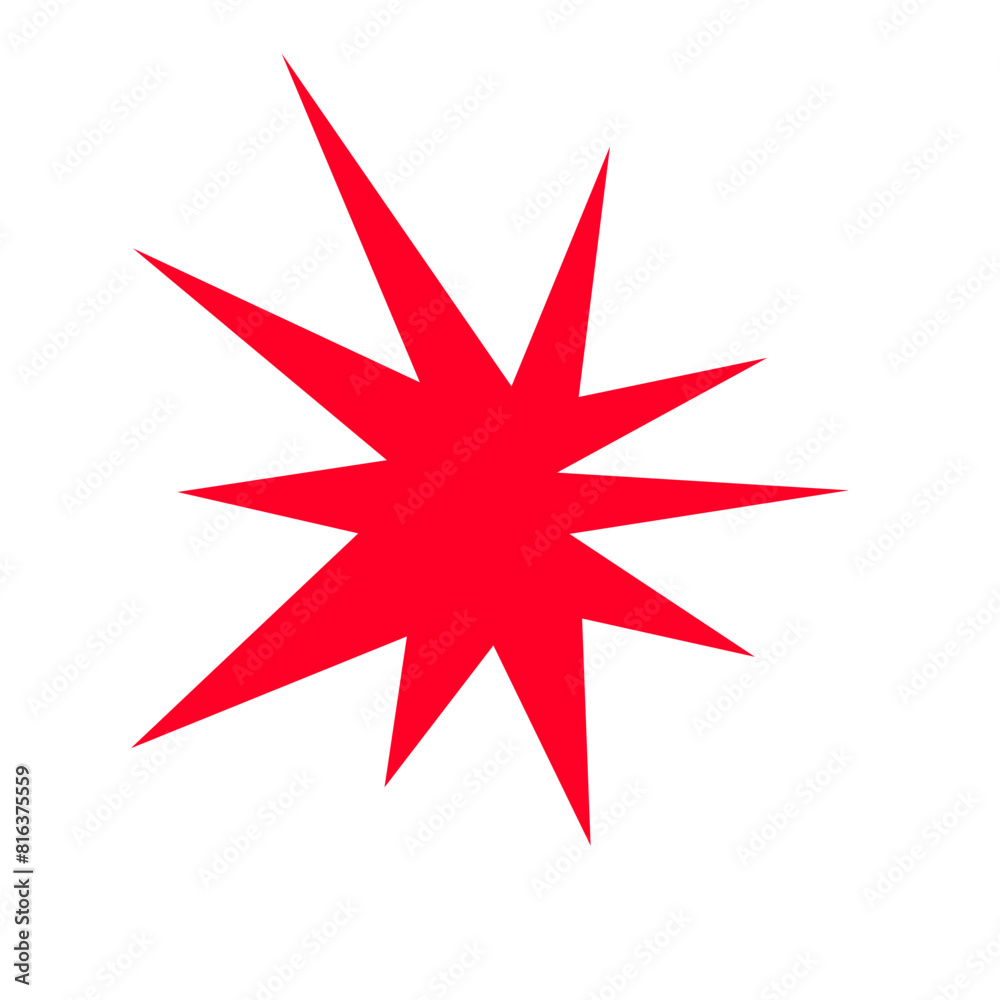 An abstract blank comic book style star burst shape design element. An abstract blank comic book style star burst shape design element.