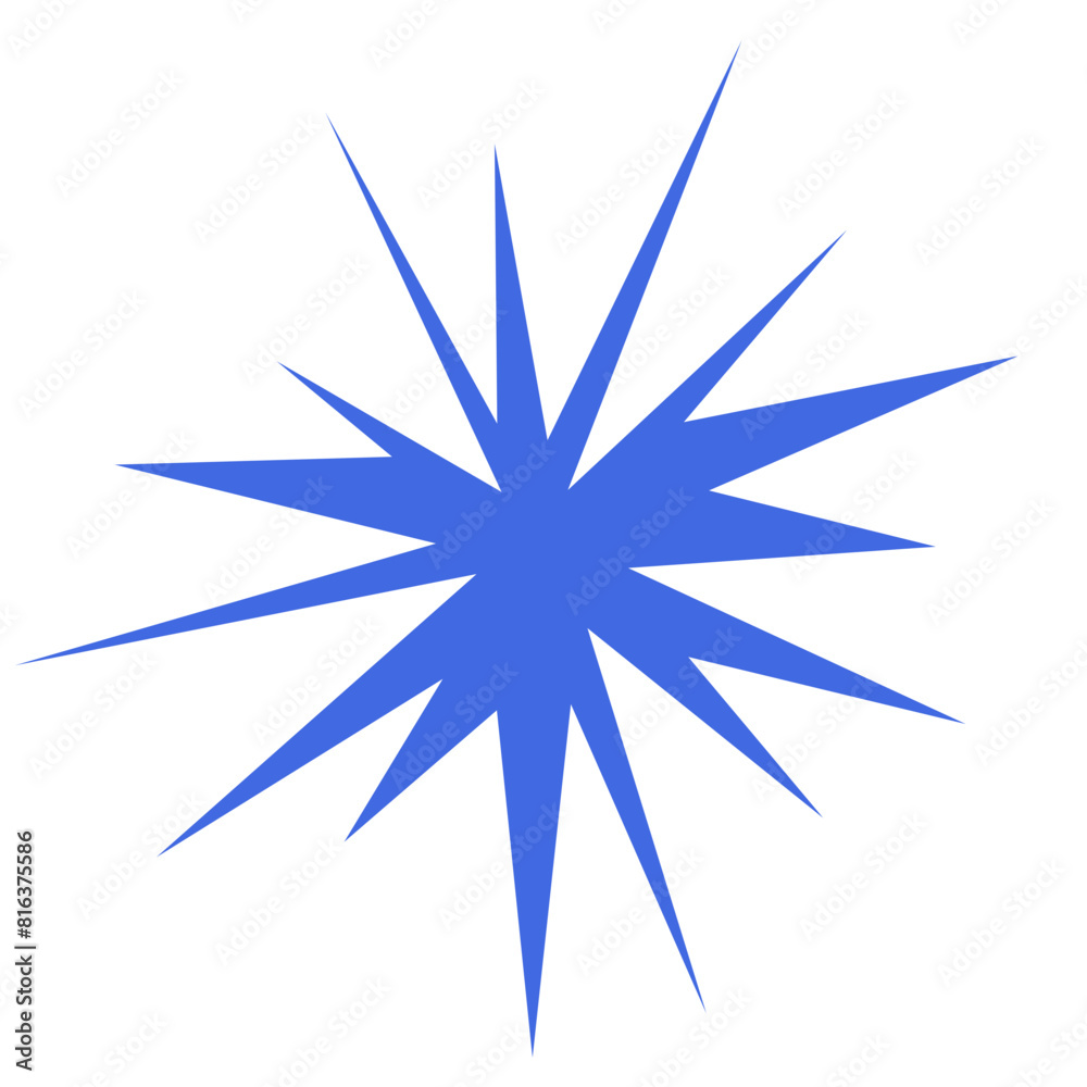 An abstract blank comic book style star burst shape design element.