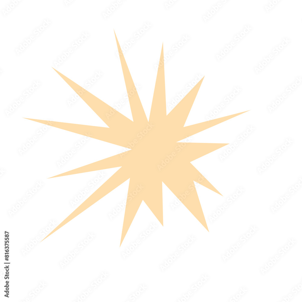 An abstract blank comic book style star burst shape design element. An abstract blank comic book style star burst shape design element.