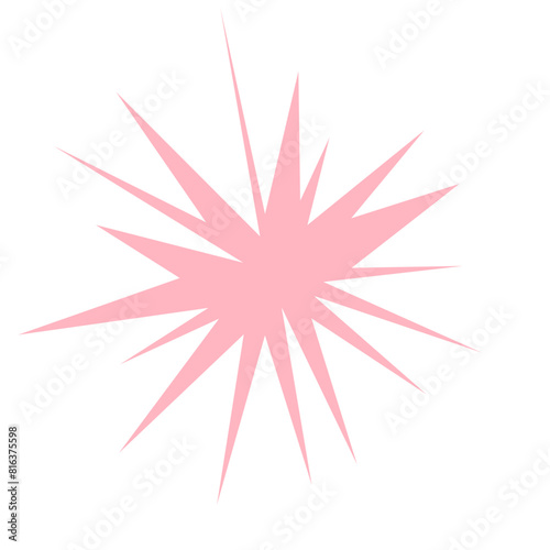 An abstract blank comic book style star burst shape design element.