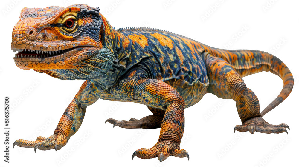 Naklejka premium a toy dinosaur with a large mouth and sharp claws, transparent background png