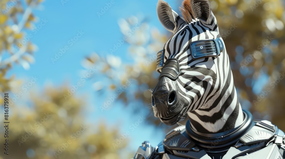 Obraz premium Amazing closeup charismatic of a zebra in a news reporter outfit