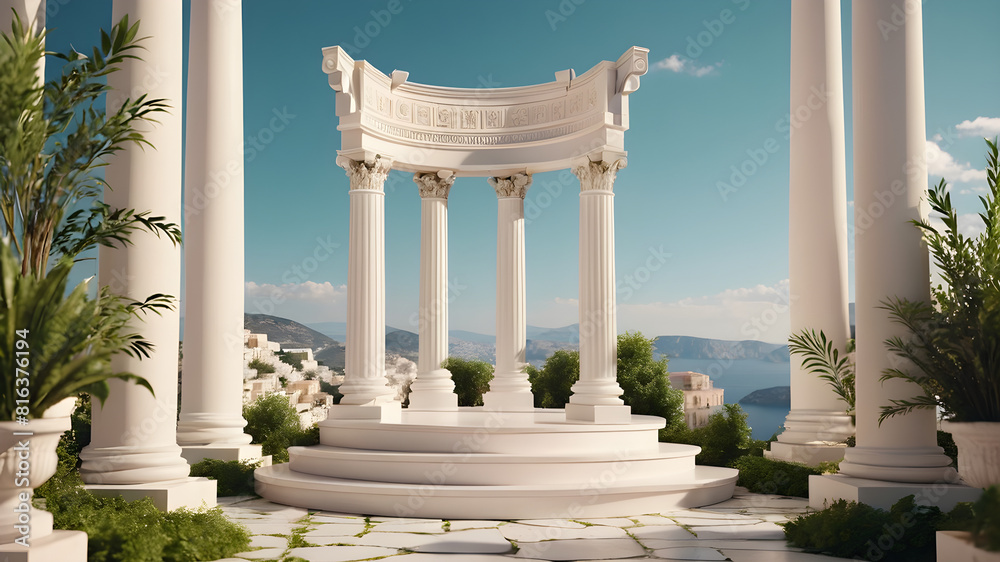 Podium Ancient Rome Background podium column 3d roman luxury greek white ancient display ...