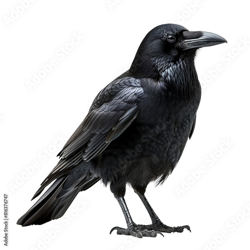 a black bird standing on a white surface  transparent background png