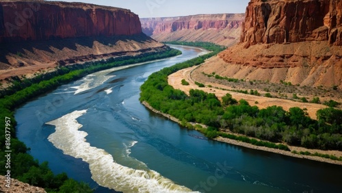 Panoramic view of Grand Canyon with Colorado River