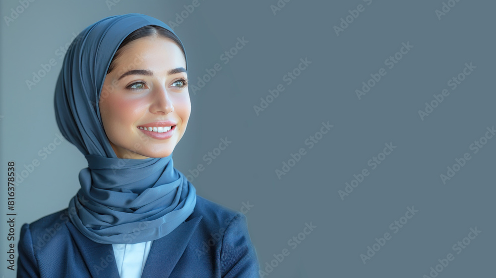 Arabian school girl looking at copy space, student and education concept Arabian school girl looking at copy space, student and education concept