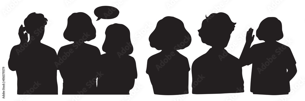 Standing Silhouettes with Casual Poses - Perfect for Design Projects, Content, and More. Standing Silhouettes with Casual Poses - Perfect for Design Projects, Content, and More.