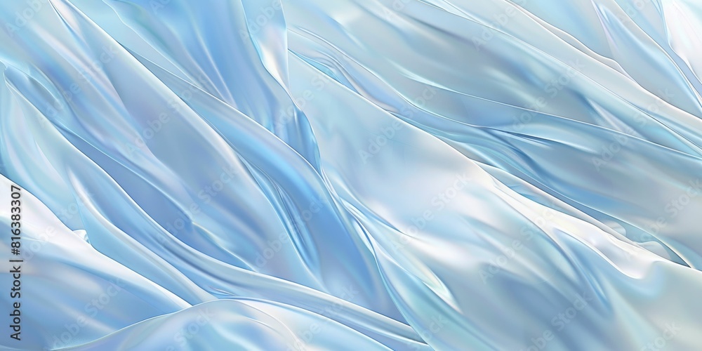 Fototapeta premium Silky blue fabric waves in an abstract art display