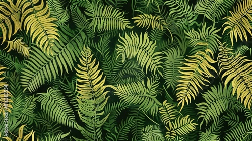 Fern Seamless Pattern A captivating design with seamless fern motifs photo