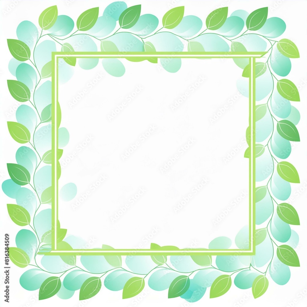 green frame with leaves green frame with leaves