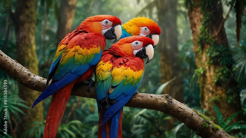 blue and red macaw