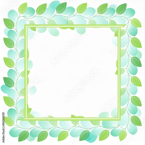 green frame with leaves