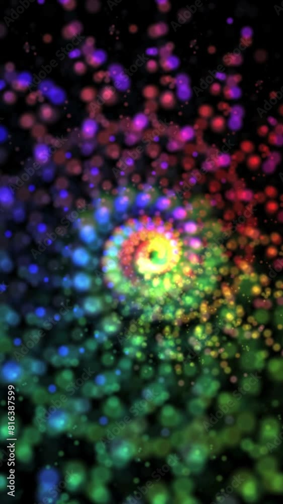 Rainbow Particle Vortex - Vertical Screen Loop - Fractal Animation Effect Rainbow Particle Vortex - Vertical Screen Loop - Fractal Animation Effect