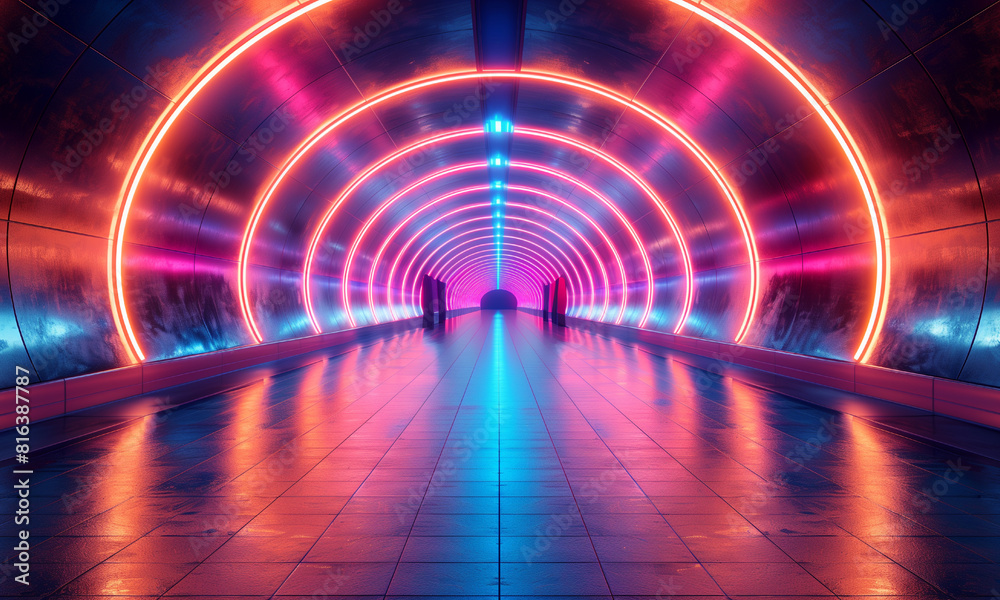 Abstract black and neon lines and shapes background Abstract black and neon lines and shapes background