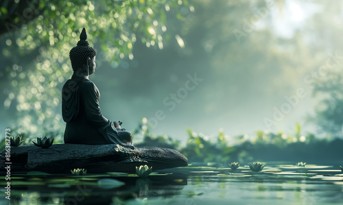buddha statue in the lotus pond