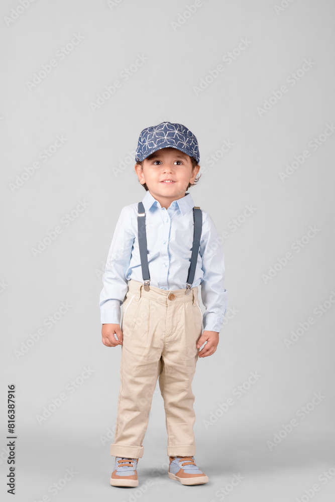 Fresh three-year-old child seems eager to do something Fresh three-year-old child seems eager to do something