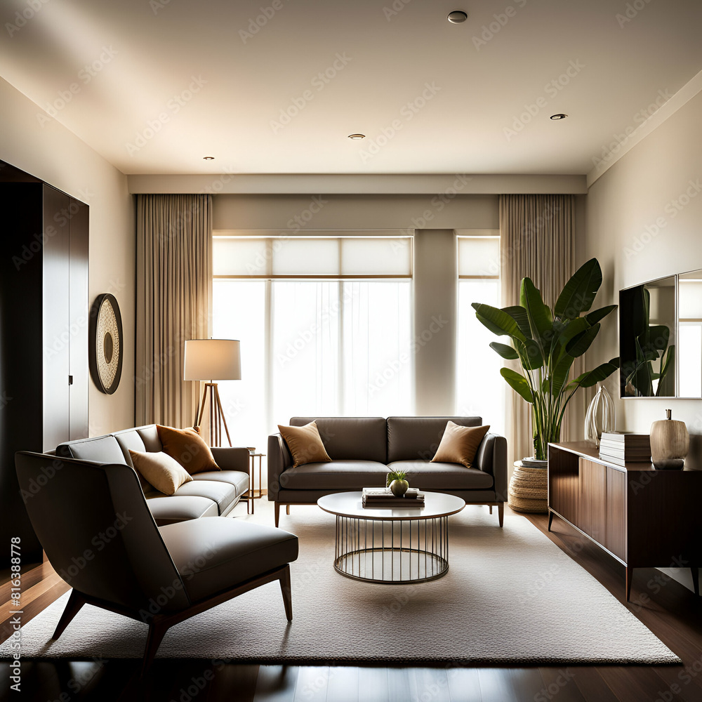 Fototapeta premium modern living room with furniture