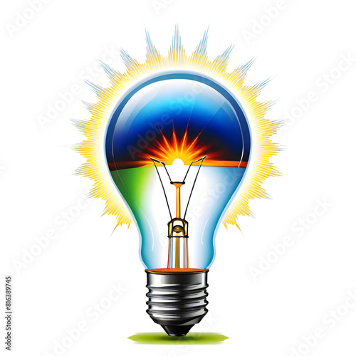 light bulb energy graphic concept isolated on transparent background