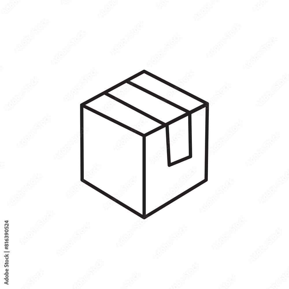 Delivery box, cardboard line icon.vector flat trendy style illustration for web and app..eps Delivery box, cardboard line icon.vector flat trendy style illustration for web and app..eps