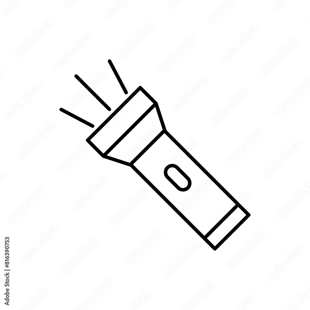 Flash light line icon. linear icon. Flashlight outline simple illustration on white background..eps Flash light line icon. linear icon. Flashlight outline simple illustration on white background..eps