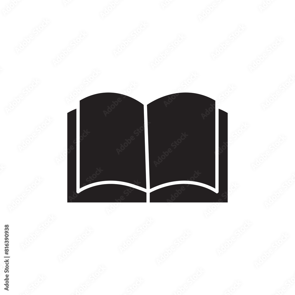 Open book pages icon. Library reading symbol black trendy style illustration on white background..eps Open book pages icon. Library reading symbol black trendy style illustration on white background..eps