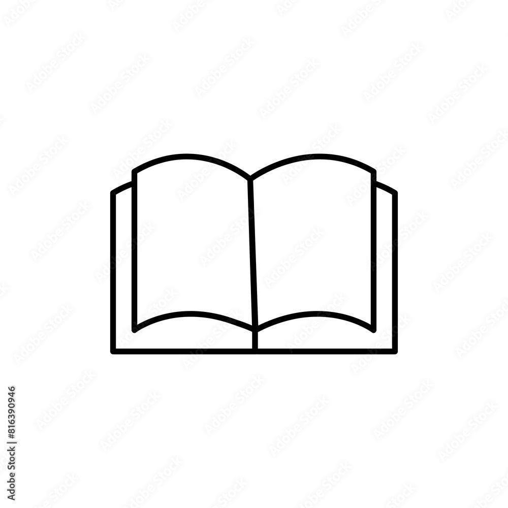 Open book pages line icon, Library reading symbol flat illustration on white background..eps Open book pages line icon, Library reading symbol flat illustration on white background..eps