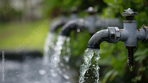 water flowing from a fountain