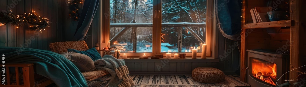 A starlit balcony with a magical fireplace, where a person reads a fantasy book under the night sky A starlit balcony with a magical fireplace, where a person reads a fantasy book under the night sky