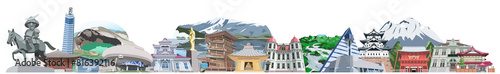 東北地方観光地イラストアイコン集合 photo