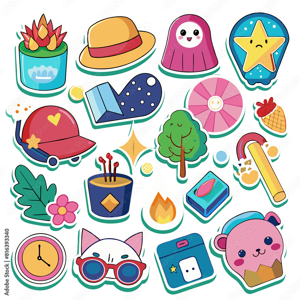 Fototapeta premium Flat stickers collection