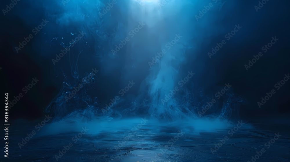 Dark blue background with mist and smoke Dark blue background with mist and smoke