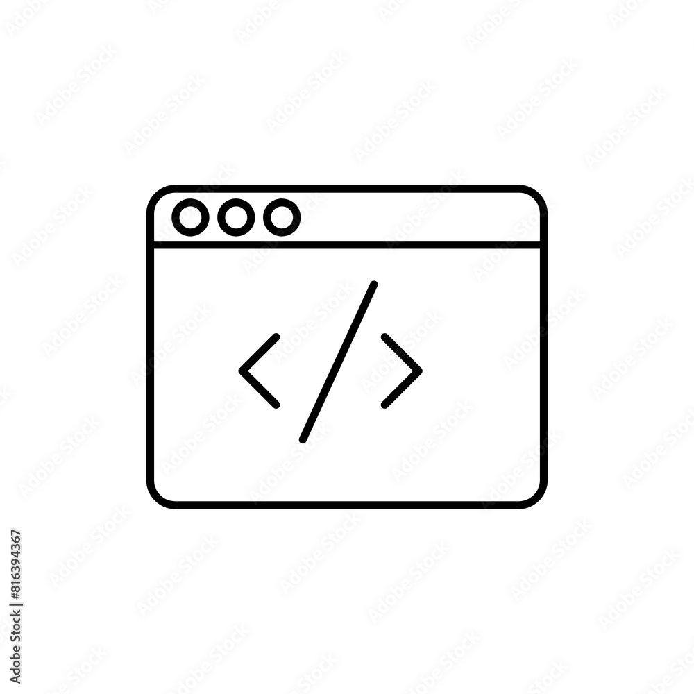 Custom coding line icon. vector flat liner illustration for web and app..eps Custom coding line icon. vector flat liner illustration for web and app..eps