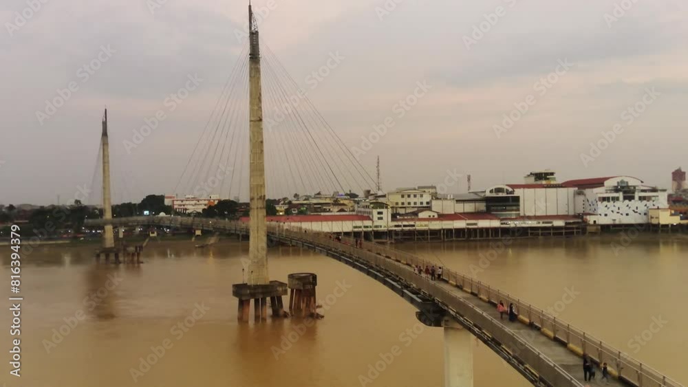 View of Gentala Arasy Bridge, Jambi, West Sumatra, Riau, Indonesia View of Gentala Arasy Bridge, Jambi, West Sumatra, Riau, Indonesia