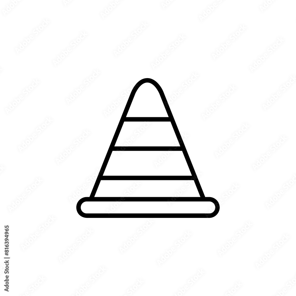 Traffic cone line icon simple illustration on white background..eps Traffic cone line icon simple illustration on white background..eps