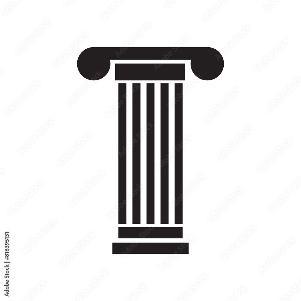 Antique column vector icon. Pillar, Ionic column simple flat trendy style illustration on white background..eps
