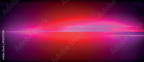 A vibrant purple and red light illuminates the dark sky, creating a mesmerizing blend of colors against the calm darkness of the horizon