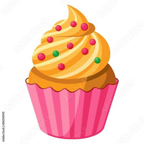 colorful illustration of cupcake