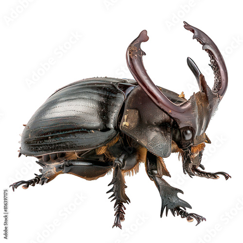 side view of Rhinoceros Beetle transparent isolated on white png