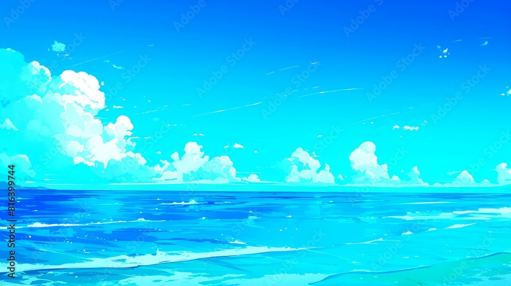landscape beach style drawing anime background landscape beach style drawing anime background