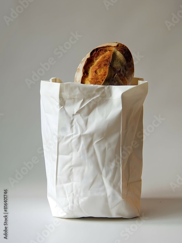 Paper bag and bread bakery packaging mockup