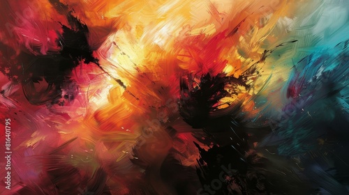 Explore a vibrant painting depicting a lively  actionfilled moment.