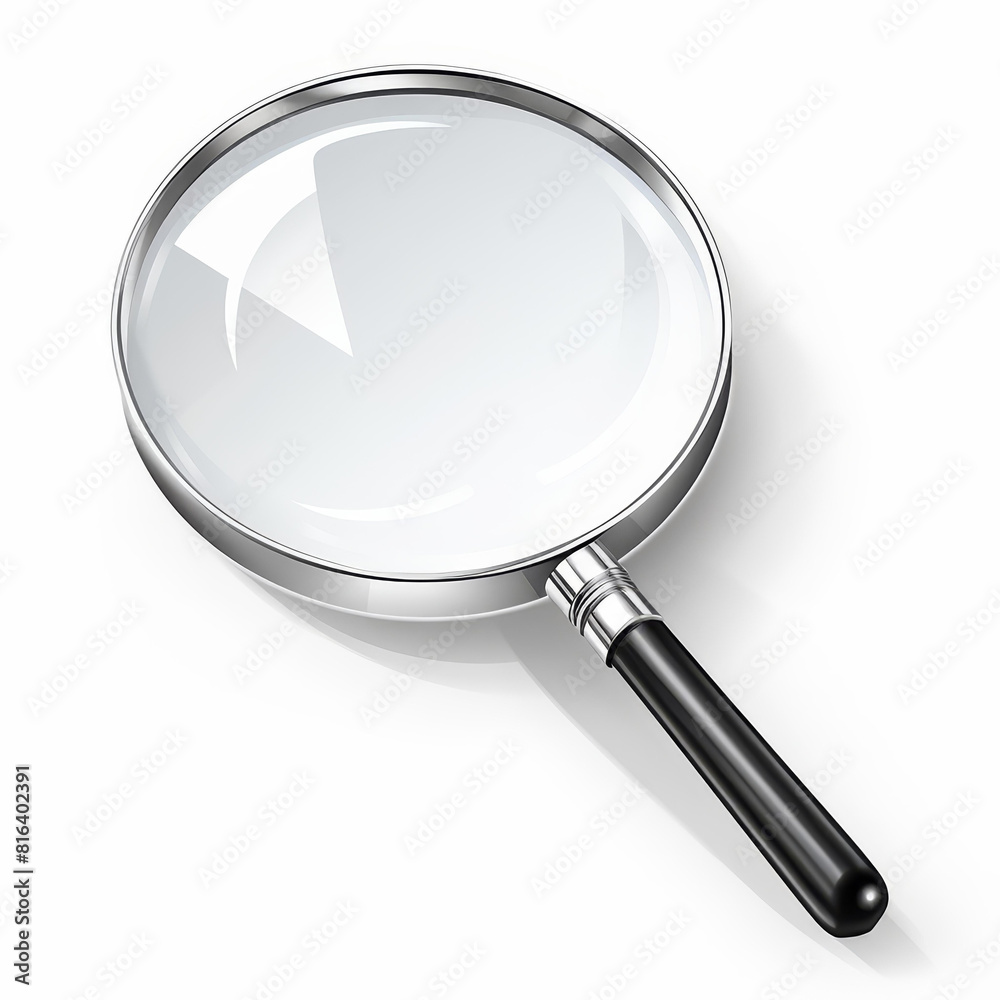 Description A detailed vector of a magnifying glass, cleanly isolated on a white background, Ai Generated Description A detailed vector of a magnifying glass, cleanly isolated on a white background, Ai Generated
