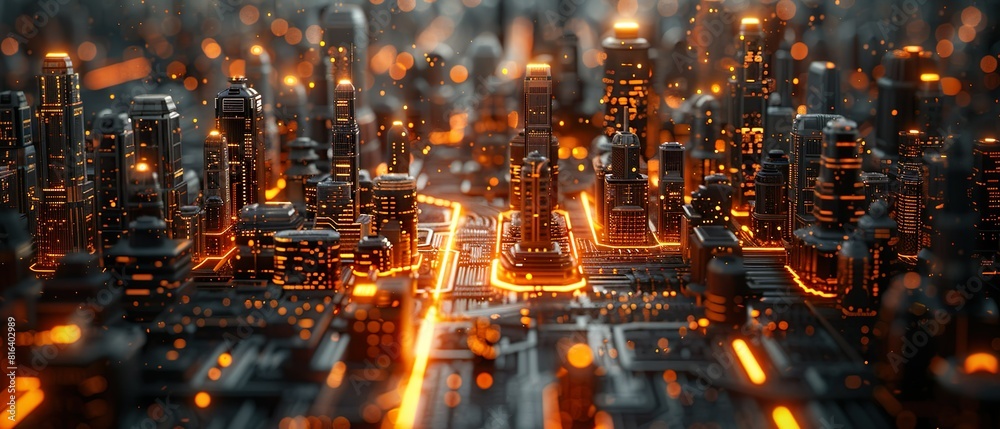 Digital Futurescape: Dynamic Visualization of Data, Cyber Cityscapes, and Quantum Networks in Futuristic Tech Landscapes