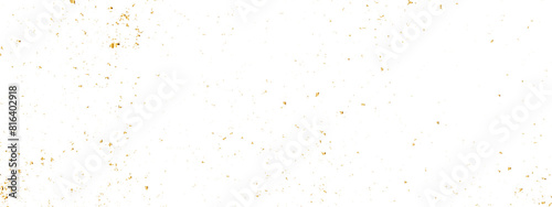 Luxury gold sparkle confetti glitter and zigzag ribbon falling down on transparent background. Vector illustration.