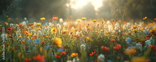 A field of wildflowers left to grow wild, providing habitat for pollinators and other wildlife