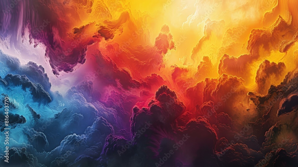 Fototapeta premium A painting with a stunning mix of bright and dark hues for a dramatic look.