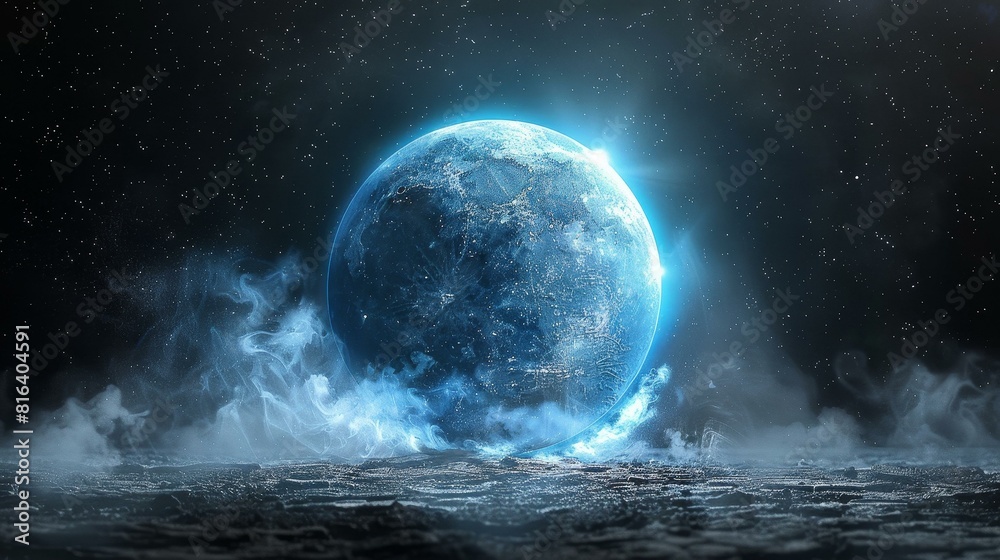 Fototapeta premium A hovering sphere pulses with mysterious energy.