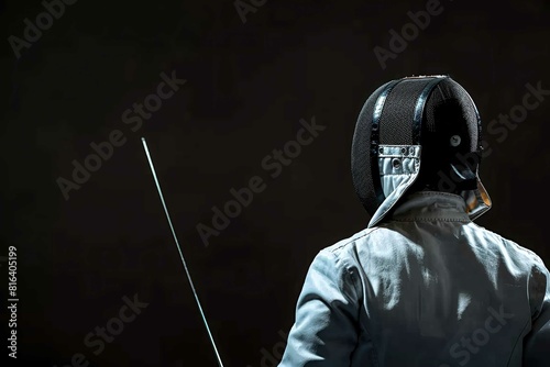 Fencer on dark background  photo